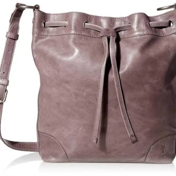 FRYE MELISSA LEATHER DRAWSTRING HOBO BAG PURSE NEW AMETHYST - Picture 2 of 13